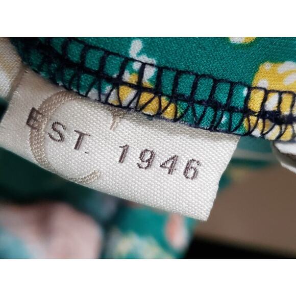 Est. 1946 Calypso Green Floral Polyester Boho Hippie Chic Harem Pants 22/24W - Picture 5 of 12